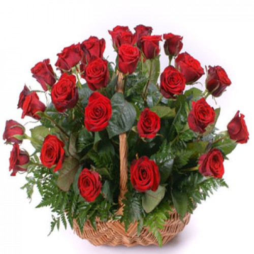 Breathlessly Rose - 24 Stems In Basket